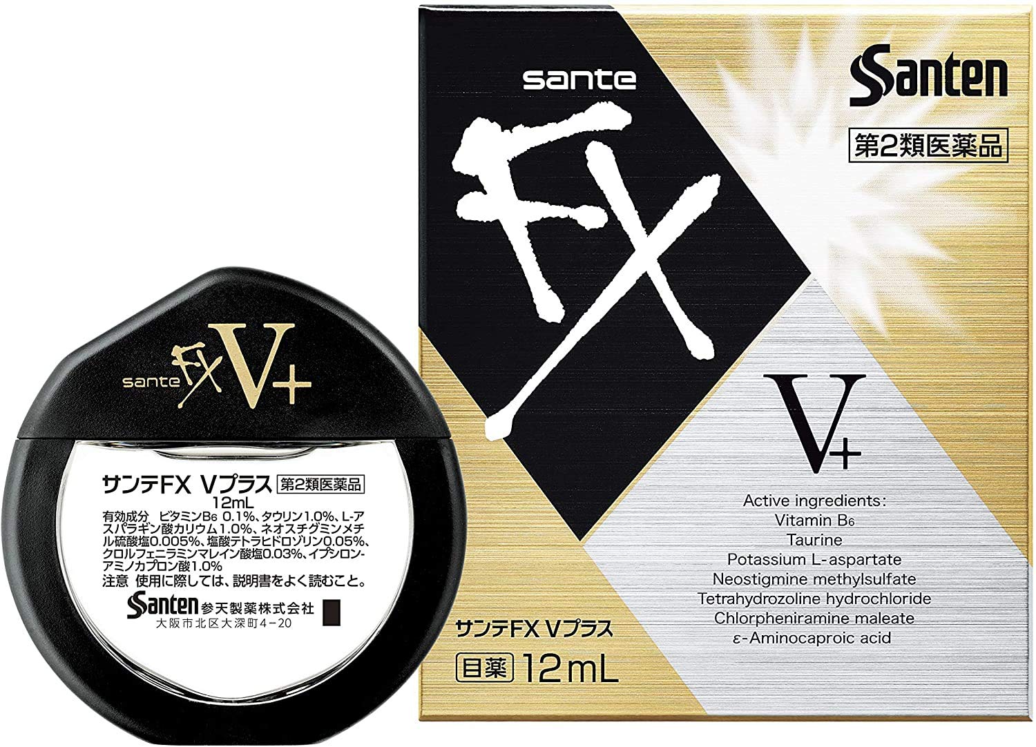 Amazon | 【第2類医薬品】サンテFX Vプラス 12mL ×4 | Santen | 目薬